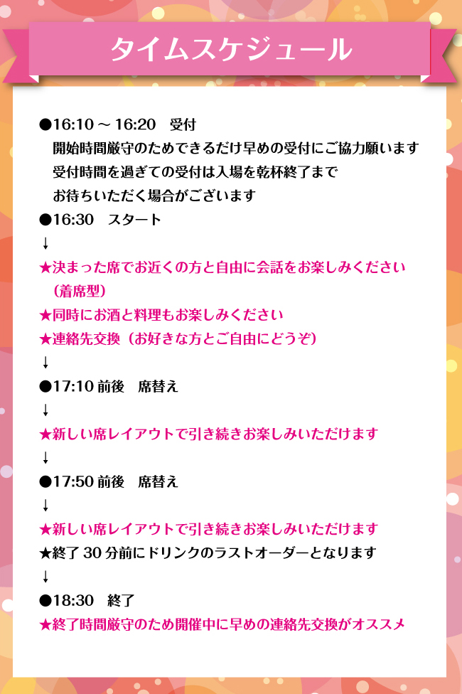 16時30分開始タイムスケジュール